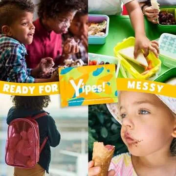 Yipes! Kids Face and Hand Wipes | Compostable Wet Wipes for Sensitive Skin | Individually Wrapped | Classroom Must Haves | Travel Essentials | For Backpacks, Lunchboxes, Classroom Supplies | 2 pack