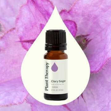 Plant Therapy Clary Sage Essential Oil 100% Pure, Undiluted, Natural Aromatherapy, Therapeutic Grade 10 mL (1/3 oz)