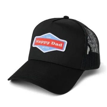 Happy Dad Hats for Men and Women, Available in Trucker Hat, 6 Panel Snapback Hat or Baseball Cap, Ho...