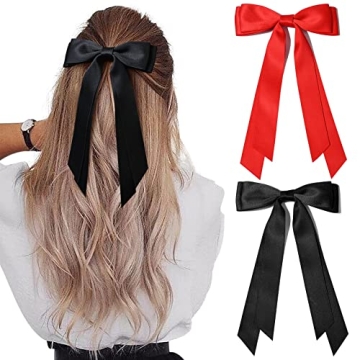 2PCS Satin Hair Bows for Girls - Versatile & Stylish
