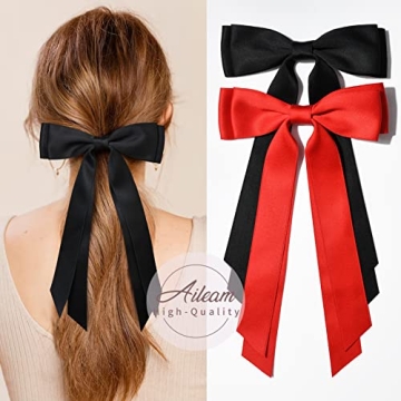 2PCS Satin Hair Bows for Girls - Versatile & Stylish