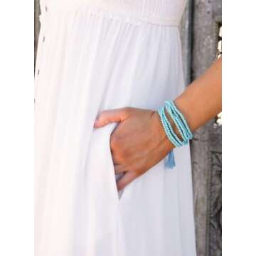 Dokotoo Summer Dresses for Women 2025 Casual Sleeveless Sundresses for Women Button Down Smocked Spaghetti Straps Open Back A-Line Swing Flowy Maxi Beach Long Sun Dress with Pockets White Large