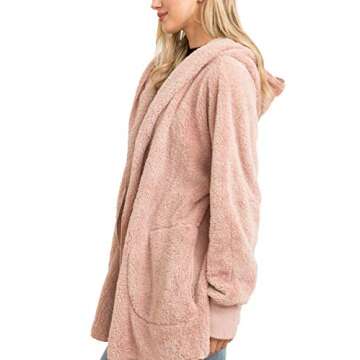 Stylish Hem and Thread Soft Fur Jacket in Elegant Mauve