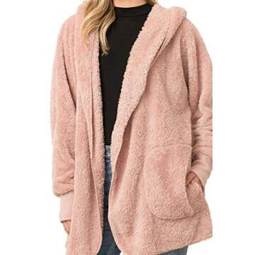 Stylish Hem and Thread Soft Fur Jacket in Elegant Mauve