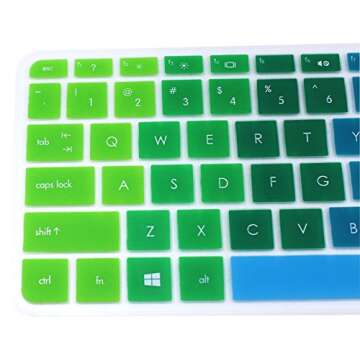 Keyboard Cover Skin Compatible for 15.6 inch HP Pavilion 15-ab 15-ac 15-ae 15-af 15-an 15-ak 15-ay 15-ax 15-as 15-ba 15-bc 15-bk Series, HP OMEN 15-ax, HP Envy x360 m6-ae151dx m6-p113dx m6-w (Rainbow)