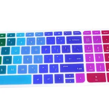 Keyboard Cover Skin Compatible for 15.6 inch HP Pavilion 15-ab 15-ac 15-ae 15-af 15-an 15-ak 15-ay 15-ax 15-as 15-ba 15-bc 15-bk Series, HP OMEN 15-ax, HP Envy x360 m6-ae151dx m6-p113dx m6-w (Rainbow)