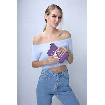 LOOMILOO Cosmetic Bag for Women, Adorable Roomy Makeup Bags Travel Water Resistant Toiletry Bag Accessories Organizer Liama Gifts (Purple Liama 51364)