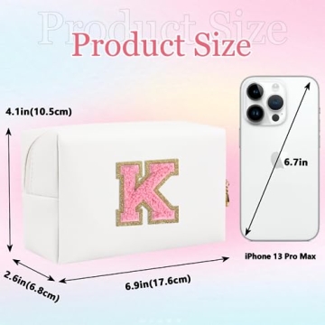 Small Personalized Letter Makeup Bag - Versatile & Stylish Travel Pouch