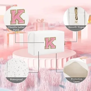 Small Personalized Letter Makeup Bag - Versatile & Stylish Travel Pouch
