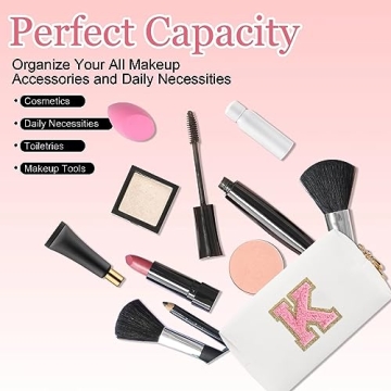 Small Personalized Letter Makeup Bag - Versatile & Stylish Travel Pouch