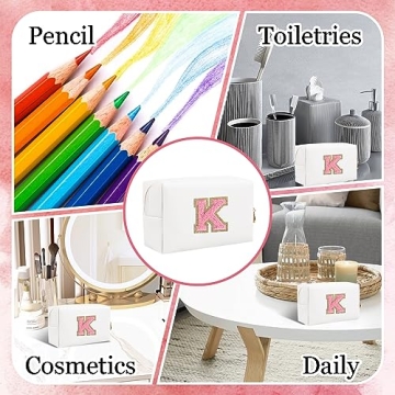 Small Personalized Letter Makeup Bag - Versatile & Stylish Travel Pouch