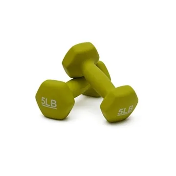 Amazon Basics Neoprene Dumbbell Set 5 Pounds for Strength Training