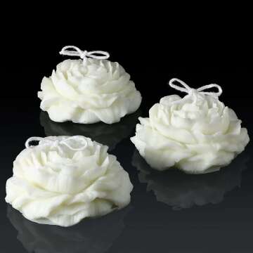 3 Pcs Floral Shaped Soy Wax Candles - Aesthetic Decor for Any Occasion