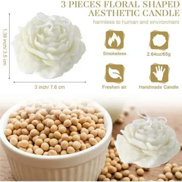 Floral Shaped Soy Wax Candles - Elegant Home Decor