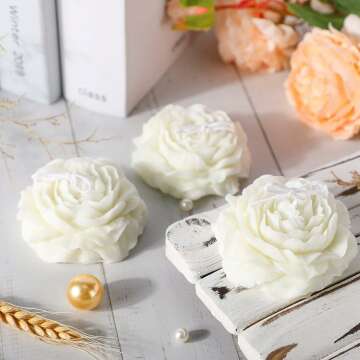 Floral Shaped Soy Wax Candles - Elegant Home Decor