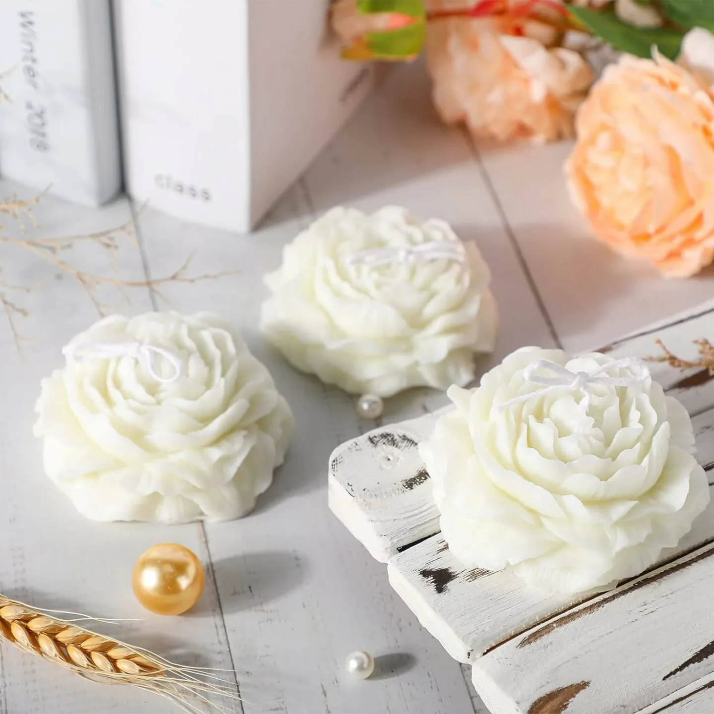 Floral Shaped Soy Wax Candles - Elegant Home Decor