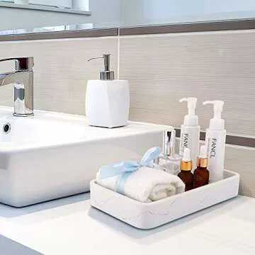 Emibele Marble Vanity Tray for Elegant Organization