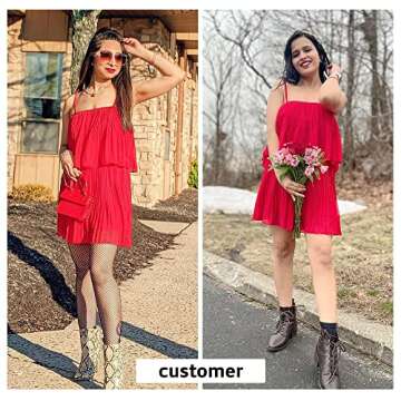 EXLURA Spaghetti Strap Pleated Jumpsuit for Women