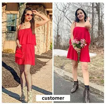 EXLURA Spaghetti Strap Pleated Jumpsuit for Women