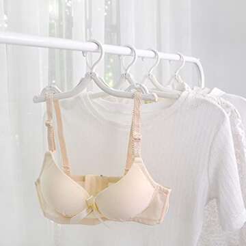 Hanging Travel Clothing Hangers for Shirt Suit Coat Robe, 6Pcs Folding Portable Plastic Foldable Hanger for Holiday Camping & Home,Windproof Non-Slip Collapsible Clothes Drying Rack Hangers (White)