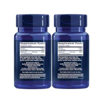 Life Extension Vitamin D3 125 Mcg (5000 Iu) – Promotes Bone Health, Brain Health and Immune Functi...