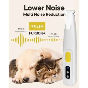 FURBONA Dog Paw Trimmer - Waterproof & Low Noise