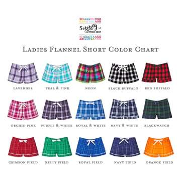 Kappa Kappa Gamma Sorority Flannel Boxers - Kappa Boxer Shorts - KKG Greek Letter Sleepwear Pajama Bottoms (Navy Field Day, Medium)