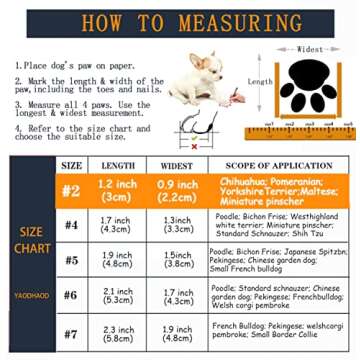 YAODHAOD Dog Shoes for Small Dogs, Anti-Slip Dogs Boots & Paw Protector for Winter Snowy Day, Summer Hot Pavement Dog Booties with Reflective Straps, Cat Dog Shoe for Indoor Hardfloors (Pink, 2)