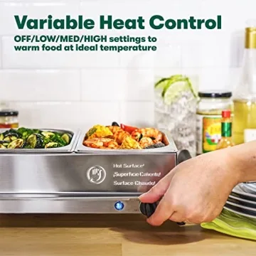 BELLA Triple Electric Buffet Server & Warming Tray for Parties