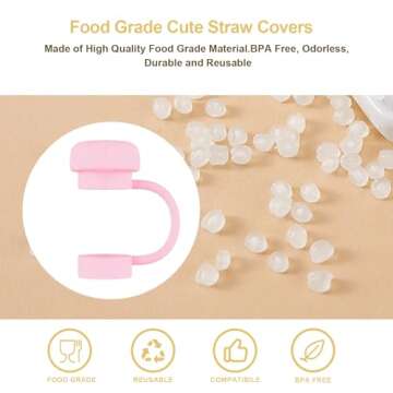 Stylish Straw Cover Caps for Stanley Cups - 6 Pack