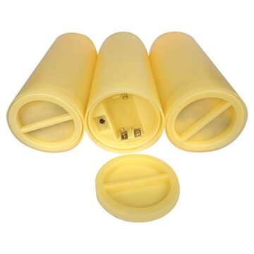 3PCS 7" Waterproof LED Flameless Timer Candles, 1000 Hours Long Battery Life/Flickering Battery Operated Electric Outdoor LED Large Pillar Candle for Outside Lantern Festival Decor etc.