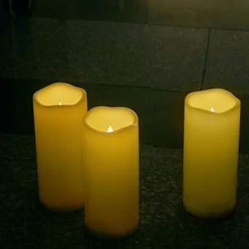 3PCS 7" Waterproof LED Flameless Timer Candles, 1000 Hours Long Battery Life/Flickering Battery Operated Electric Outdoor LED Large Pillar Candle for Outside Lantern Festival Decor etc.