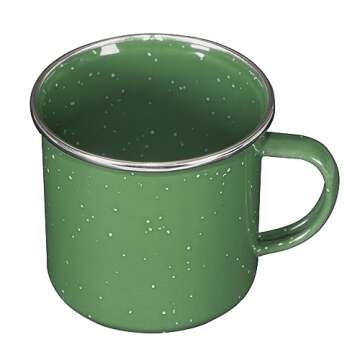 Stansport Deluxe 24-Piece Enamel Tableware Set - Green (11220-10)