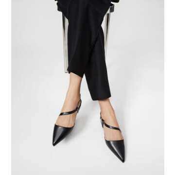 Arromic Slingback Flats for Women Pointed Toe Flat Shoe Comfortable Leather Casual Fashion Dress Work Office Shoes