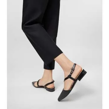 Arromic Slingback Flats for Women Pointed Toe Flat Shoe Comfortable Leather Casual Fashion Dress Work Office Shoes