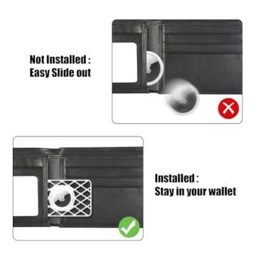 SUPFINE 2 Pcs Airtag Wallet Case,Slim Card Case Holder for Airtag,0.1 inch Thickness Ultra Thin Air tag Holder for Purse, Handbag, Backpack Wallet (White)
