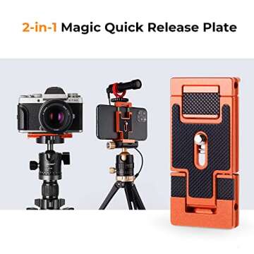 K&F Concept 68" Carbon Fiber Camera Tripod,Compact Tripods with Metal Ball Head,Quick Release Plate,Detachable Monopod 10KG Load for DSLR Cellphone Tripods(SA255C1) D255C4+BH-28L