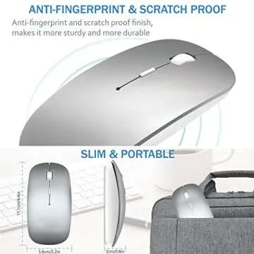 Tsmine Slim Wireless Bluetooth Mouse for Mac and PC
