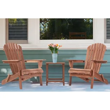 Outdoor Wooden Folding Adirondack Chair Set of 2