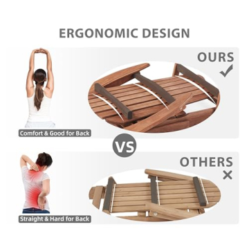 Outdoor Wooden Folding Adirondack Chair Set of 2