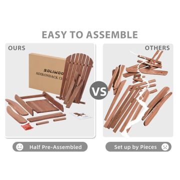 Outdoor Wooden Folding Adirondack Chair Set of 2