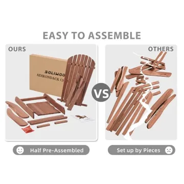 Outdoor Wooden Folding Adirondack Chair Set of 2