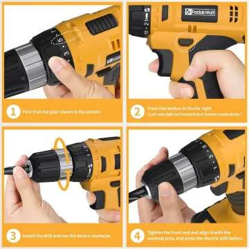 20V Cordless Drill Set with Battery & LED Light