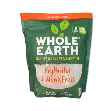 Whole Earth Plant-Based Sugar Alternative ~ Erythritol & Monk Fruit ~ 2lbs (32oz) (Pack of 1)