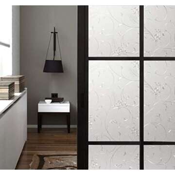 Niviy Static Cling Non-Adhesive Window Film Frosted Glass Film Bathroom Door Glass Decoration Window...