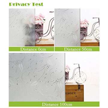 Niviy Static Cling Non-Adhesive Window Film Frosted Glass Film Bathroom Door Glass Decoration Window Film Privacy Covering (11.8"x 78.7")