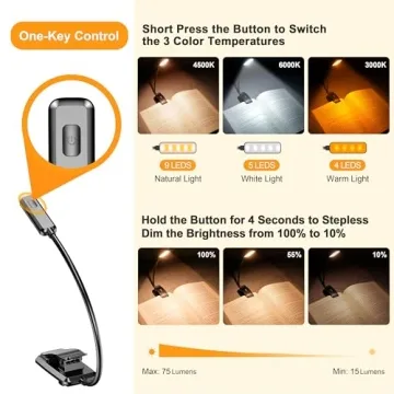 Gritin 9 LED Rechargeable Book Light for Reading