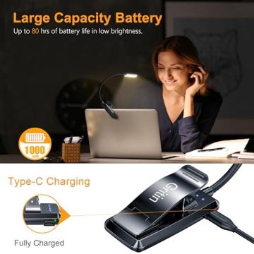 Gritin 9 LED Rechargeable Book Light for Reading