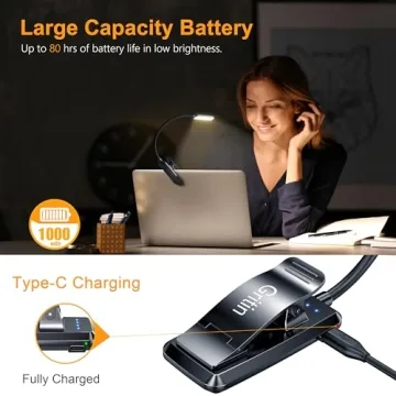 Gritin 9 LED Rechargeable Book Light for Reading