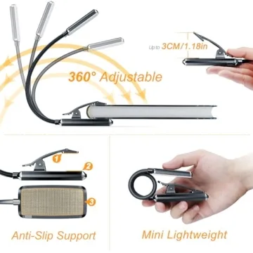 Gritin 9 LED Rechargeable Book Light for Reading